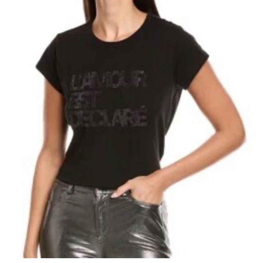 NEW NWT Zadig & Voltaire Beaded L’amoure est declare black top XS